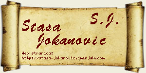 Staša Jokanović vizit kartica